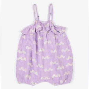 BOBO CHOSES Purple Ruffled Baby Romper